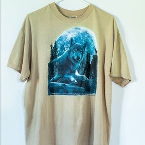 Vintage 90s Animal Illustration Wolf Tee